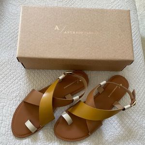 Anthropology color block sandals